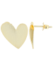 Adeliás Damen Ohrringe – Ohrstecker Herz aus 925 Silber in gold