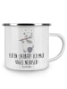 Mr. & Mrs. Panda Camping Emaille Tasse Flöte Zauber mit Spruch in Weiß