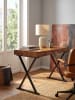 KADIMA DESIGN Schreibtisch | Sheesham/Schwarz, 120x55x78cm, Schublade in Schwarz