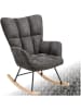 tectake Schaukelstuhl Torve, 68 x 96 x 97 cm, Belastbarkeit 120 kg, Chenille anthrazit