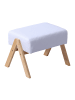 relaxdays Fußhocker in Creme/ Natur - (B)40 x (H)30 x (T)28 cm