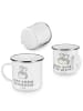 Mr. & Mrs. Panda Camping Emaille Tasse StandeMenschtliche Trauung V... in Weiß