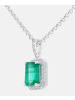 Diamant L'éternel Halskette mit Anhänger aus 750 Weißgold mit Diamant mit Smaragd
