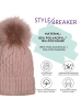 styleBREAKER Strick Bommelmütze in Altrose