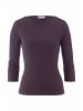 Hessnatur Hessnatur Boatneck Longsleeve Slim aus Bio-Baumwolle in dunkle traube