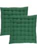 REDBEST Baumwolle Stuhlkissen 2er-Pack Tulsa in dunkelgrün