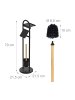 relaxdays WC Garnitur Schwarz/ Natur - (B)21,5 x (H)79 x (T)21,5 cm