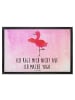 Mr. & Mrs. Panda Fußmatte Flamingo Yoga mit Spruch in Aquarell Pink