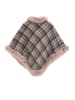 Usha Women Poncho in Rosa Schwarz