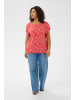 KAFFE curve Bluse kurzarm KCvilana Loose fit in Poppy Red Chalk Flower