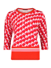 Betty Barclay Basic-Strickpullover mit Print in Rot/Weiß