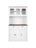 Beliani Vitrine PIMBA in Weiß/Braun - (W) 100 x (H) 180 x (L) 40 cm