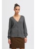 ICHI Strick-Cardigan langarm IHKAMARA Loose fit in Dark grey melange