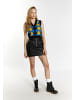 myMo ROCKS Damen Strick Pullunder in Schwarz Blau Mehrfarbig