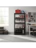 relaxdays Schwerlastregal in Schwarz/Braun - (B)75 x (H)150 x (T)30 cm