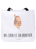 Mr. & Mrs. Panda Strandtasche Eule Federschmuck mit Spruch in Weiß