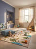KADIMA DESIGN Kinderteppich Dinosaurier Waschbar Rutschfest Spielteppich in Beige