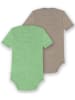 Normani Outdoor Sports 2er Set Baby Merino Body Kurzarm Tauranga in Grün/Beige