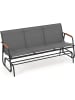 COSTWAY Gartenbank Schaukelbank 3-Sitzer in Grau