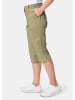 GOLDNER Kurze Caprihose aus Satin mit Stretch in schilf