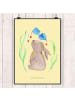 Mr. & Mrs. Panda Wandposter Hase Blume ohne Spruch in Gelb Pastell