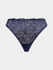 Erlich Textil  Fluid Lace Spitzen High Waist Brazil String aus recyceltem Polyamid - atmungsaktiv in mitternachtblau