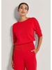 MADELEINE Sommerlicher Baumwollpullover mit breitem Bund in rot
