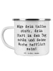 Mr. & Mrs. Panda Emaille Tasse Spruch Selbstzweifel Überwinden m... in Weiß