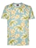 Petrol Industries T-Shirt mit Allover-Muster Hibiscus in Blau