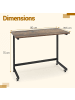 COSTWAY Beistelltisch mit Rollen 80 x 39.5 x 75 cm in Braun