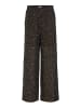 Vila Pailletten Stoff Hose weite Elegante Marlene Pants VISCARA in Schwarz