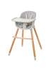 roba 2in1 Hochstuhl & Kinderhochstuhl 'Style Up Wood' - inkl. Sitzpolsterung grau