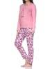 NORMANN Langarm Pyjama Schlafanzug Hose Animalprint Übergrößen in rosa