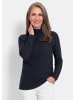 GOLDNER Feinstrickpullover mit Rollkante in marine