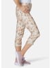 GOLDNER Druckhose mit ausgefallenem Blumenmuster in weiß / gemustert