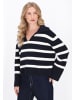 DreiMaster Women Sweater in dark navy offwhite