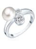 Valero Pearls Perlen-Ring aus Sterling Silber mit Zirkonia und Süßwasser-Zuchtperle in silber