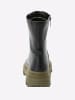 sheego Stiefelette in schwarz-khaki