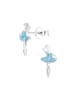 Alexander York Ohrringe - Ohrstecker BALLERINA mit Kristall aqua in 925 Silber