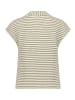 CARTOON Ringelshirt mit V-Ausschnitt in Cream/Khaki