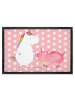 Mr. & Mrs. Panda Teppichmatte Einhorn Schwein ohne Spruch in Rot Pastell