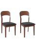 Beliani 2er-Set Esszimmerstuhl ALVIN in Braun/Schwarz
