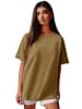 Reichstadt Reichstadt Oversized T-Shirt Damen Brand Stick 23RSW044 Khaki XS