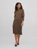 Vila Langarm Midi Strickkleid Loose Fit Pullover Dress VIRIL in Braun-3