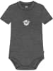 Normani Outdoor Sports Baby Kurzarm Body - 100% Bio-Merinowolle in Anthrazit