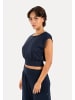 SMILODOX Crop Shirt Jorina in Dunkelblau
