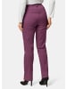 GOLDNER Kurzgröße:  Satin-Baumwollhose mit Stretch in aubergine