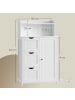 VASAGLE Badschrank in Weiß - (B)60 x (H)100.5 x (T)30 cm