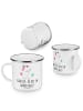 Mr. & Mrs. Panda Emaille Tasse Schwester Engel mit Spruch in Weiß