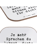 Mr. & Mrs. Panda Untersetzer Glas Spruch Sprachen lernen und anw... in Weiß